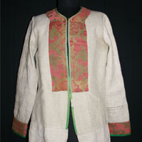 Veste pour homme en drap mi-laine mi-chanvre avec des décorations en tissu (Chianale).